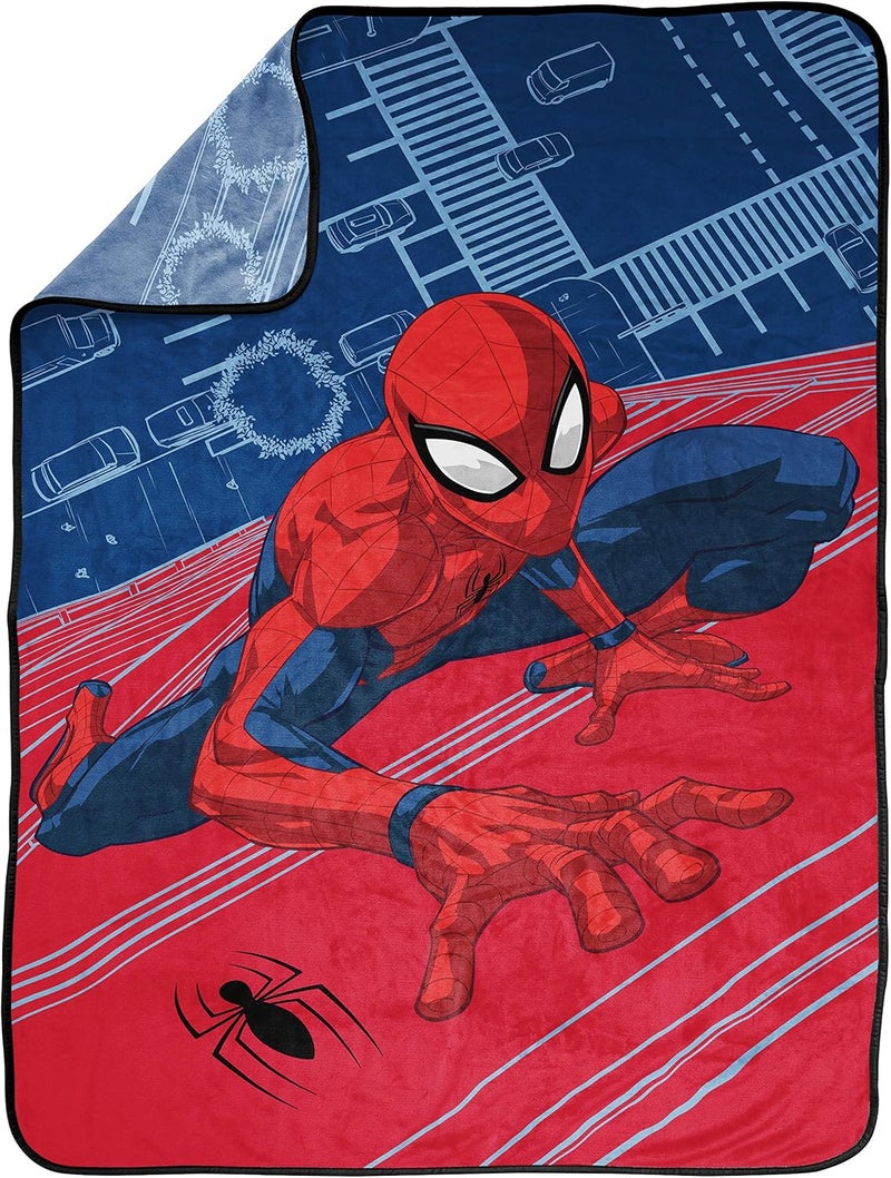 Jay Franco Plush Throw Blanket – 46" x 60" Inch Cartoon Kids Soft & Cozy Fleece Throw for Bedroom & Couch Décor, Official Licensed Product, Red - Spiderman - Image 2